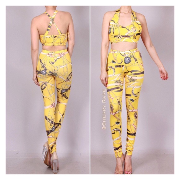 Yellow Printed Pants Set - Picture 8 of 8